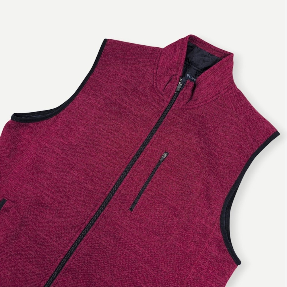 Johnnie O Wes Zip Front Vest Mens Size Large Burgundy Preppy Outdoors Gorpcore